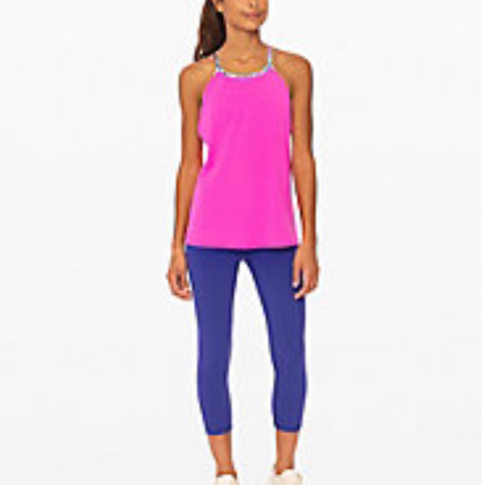 Ivivva (lululemon) Two Be One Tank - Girls, Pow Pink/Shibori Spray, Size 12, NWT